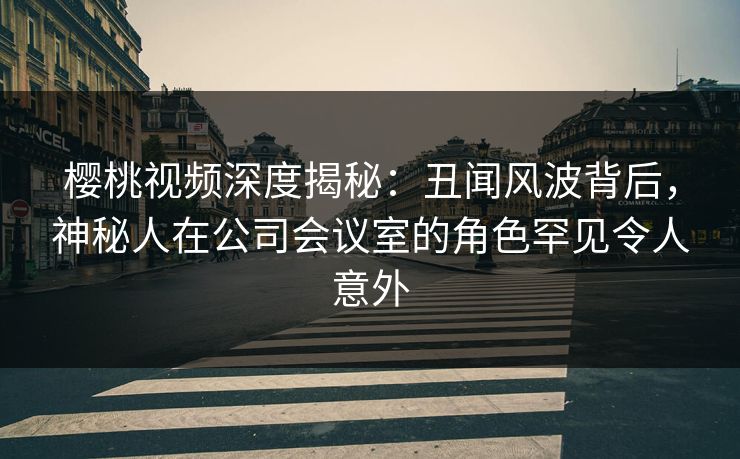 樱桃视频深度揭秘：丑闻风波背后，神秘人在公司会议室的角色罕见令人意外