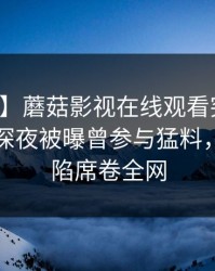 【爆料】蘑菇影视在线观看突发：圈内人在深夜被曝曾参与猛料，瞬间沦陷席卷全网