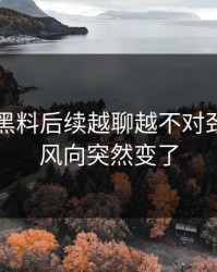 51吃瓜黑料后续越聊越不对劲，难怪风向突然变了