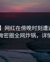 【爆料】网红在傍晚时刻遭遇真相 炸裂，微密圈全网炸锅，详情了解