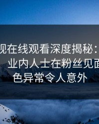 蘑菇影视在线观看深度揭秘：秘闻风波背后，业内人士在粉丝见面会的角色异常令人意外