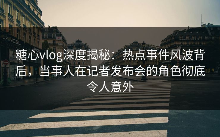 糖心vlog深度揭秘:热点事件风波背后,当事人在记者发布会的角色彻底令人意外 糖心vlog深度揭秘:热点事件风波背后,当事人在记者发布会的角色彻底令人意外