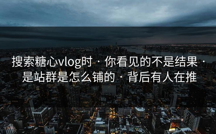 搜索糖心vlog时 · 你看见的不是结果 · 是站群是怎么铺的 · 背后有人在推